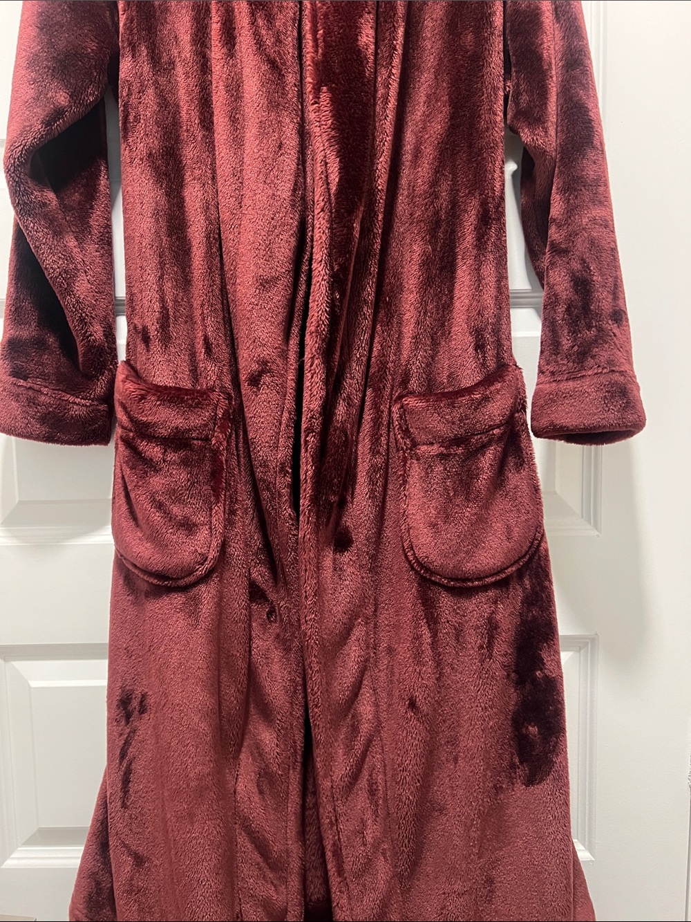 Stars Above Maroon Fleece Robe - Picture 3 of 3